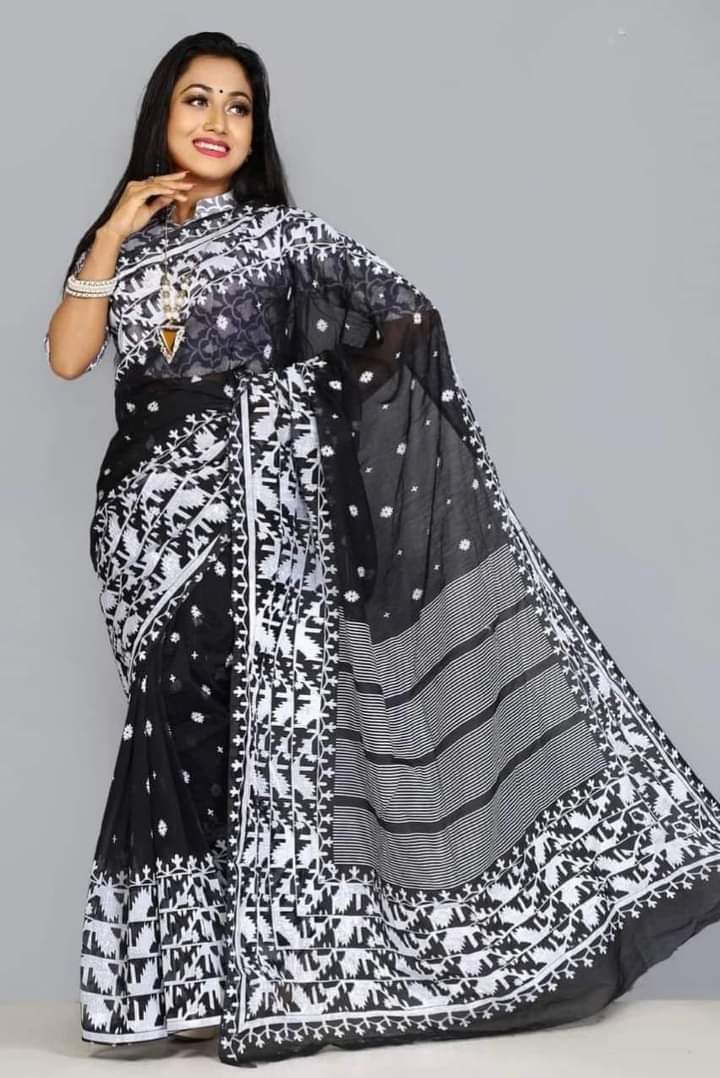 Half Silk Handprited Sarees