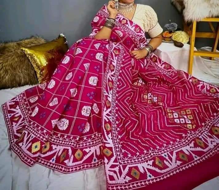 Half Silk Handprited Sarees